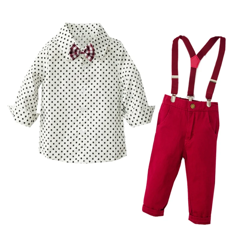 Star Shirt + Red Pant + Belt Outfit 2 - 6 Years