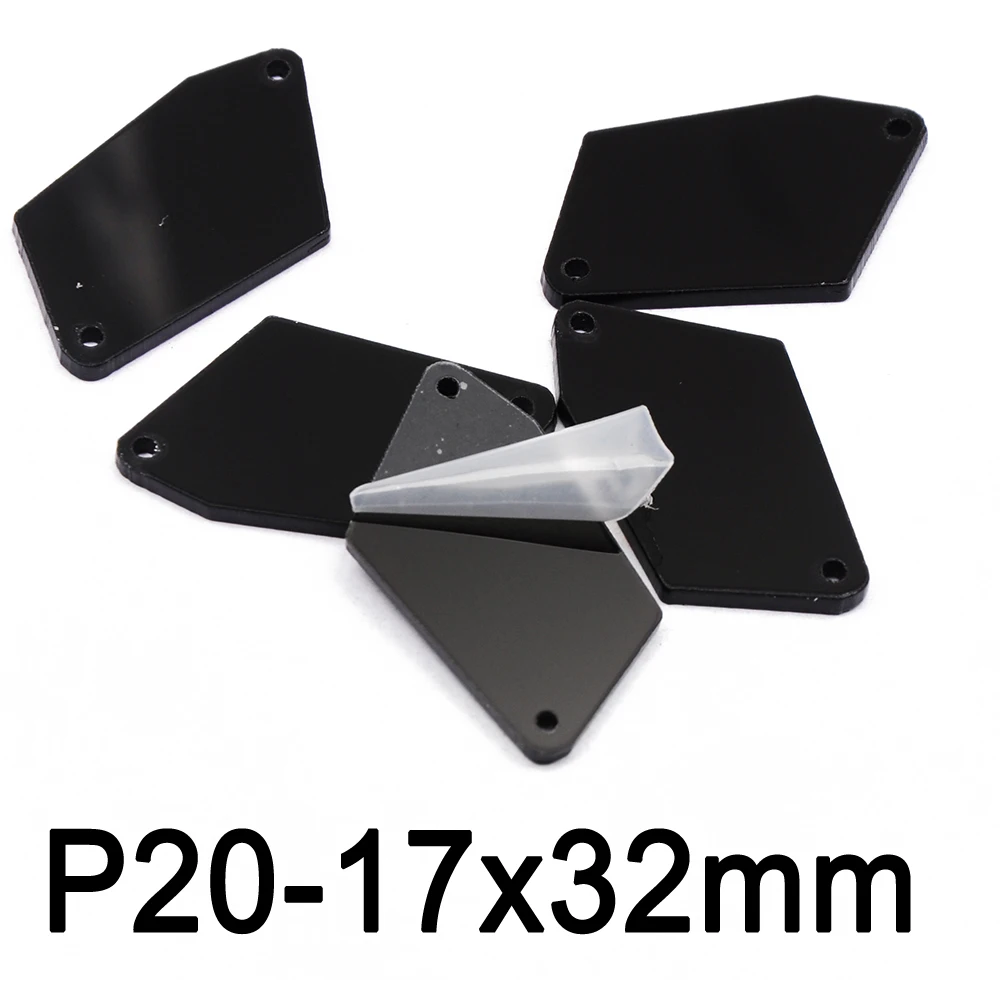P20-17x32mm 30pcs Распродажа стразов 30 шт. черные зеркальные Стразы с неровным акриловым зеркалом Стразы для шитья хрустальные стразы - Цвет: P20-17x32mm 30pcs