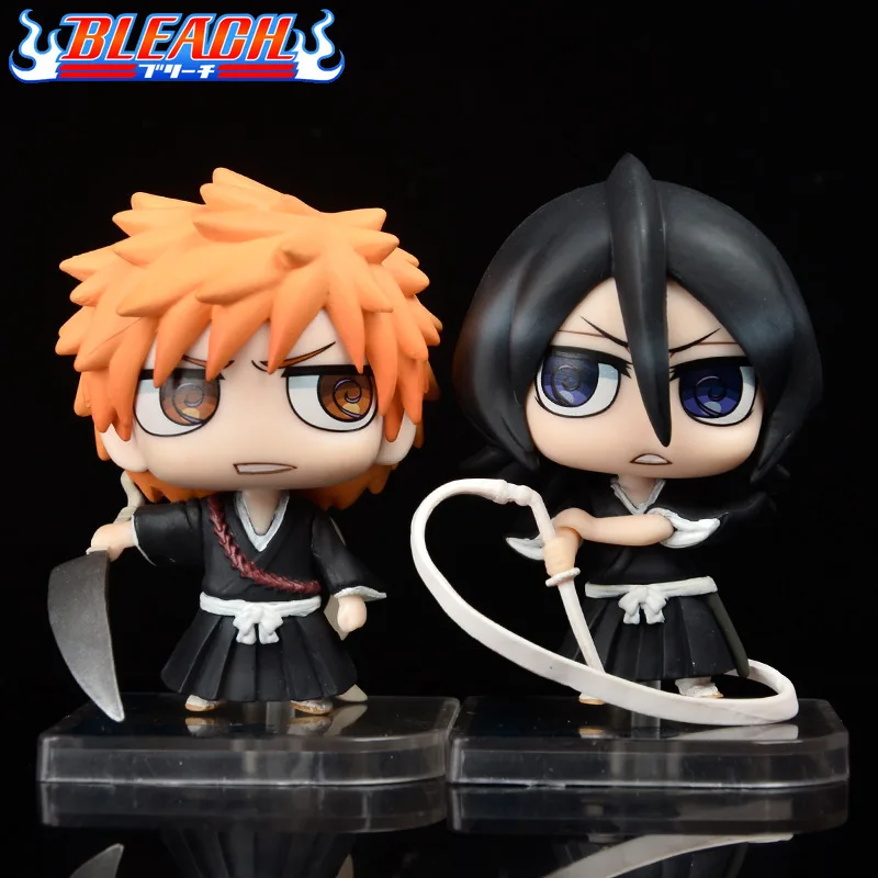 

2pcs/set BLEACH Kurosaki Ichigo Kuchiki Rukia Q Ver.Anime Action Figure PVC Collectible Model Toy for Gifts