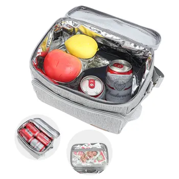 

Tote Food Bags Insulation Lunch Bag Large Lunch Bag Large Bento Lunch Oxford Waterproof Zipper Fabric Adult Unisex Lunch Box New