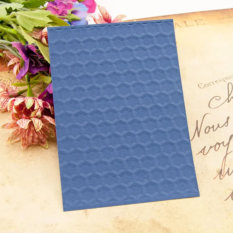 

3D Hexagon Grid Embossing Folder Plastic Template Die Cutting Scrapbooking Card Christmas