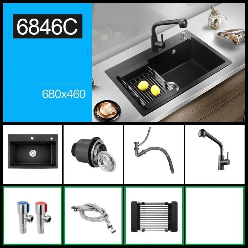 Version I Гранит Torneira Gourmet Integral Para Lavandino Cucina кухня Fregadero De Cocina Cuba Pia Cozinha Lavabo мойка для овощей - Цвет: Version I