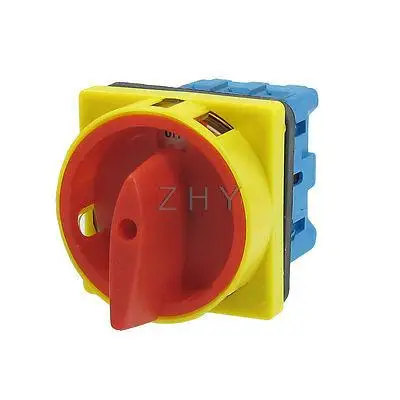 

Rotary Cam 6 Terminals On/Off Position Universal Changeover Switch 600V 25A