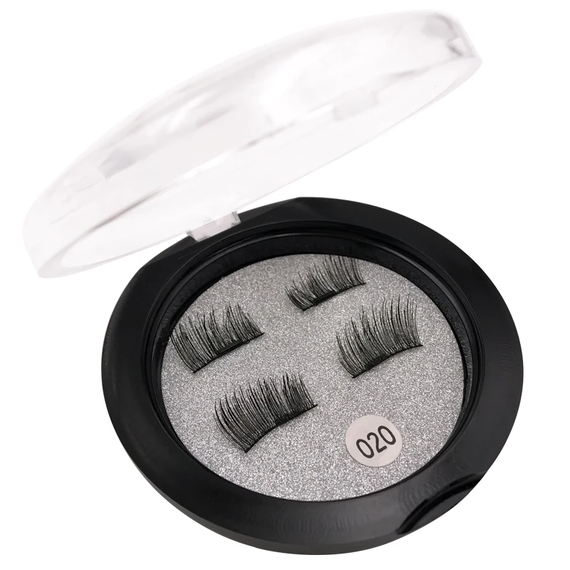 1Pair Magnetic Mink Eyelashes Lashes Natural 3D Volume Extensions Faux Cils False