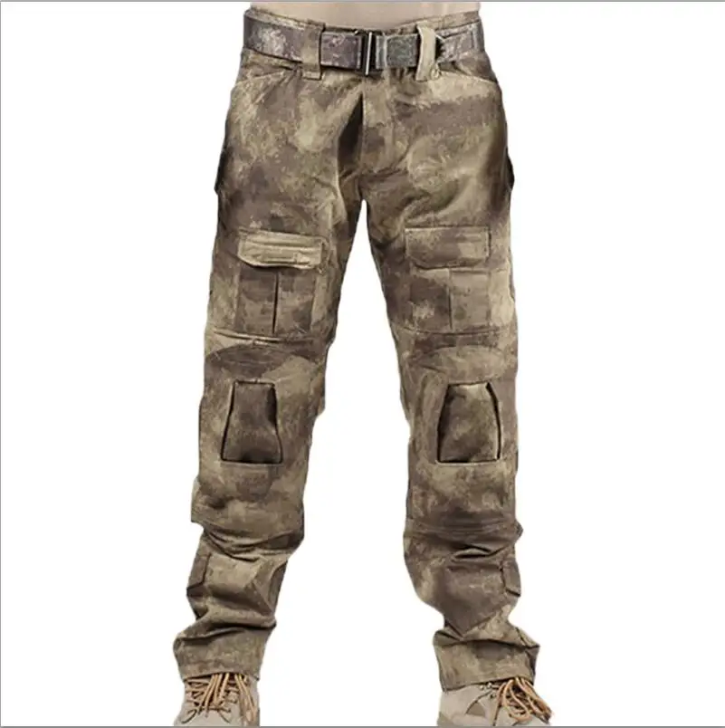 Военные тактические штаны, мужские камуфляжные Pantalon, лягушка, брюки карго, наколенники, рабочие брюки, армейские охотники, боевые брюки - Цвет: ruins