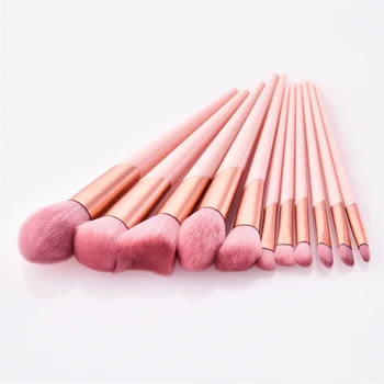 

11pcs brushes Pink Makeup brushes set Professional Beauty Make up brush Natural hair Foundation Powder Blushes