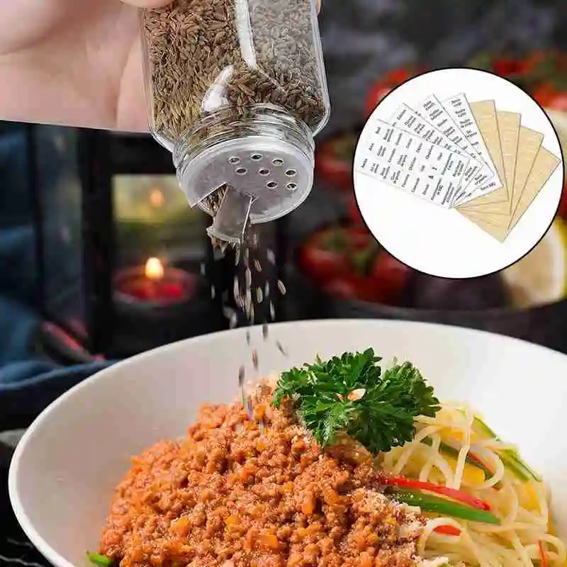 Label Stickers 208 French Transparent Waterproof And Oil-proof Spice Labels Black And White 2 Color Self-adhesive Food Labeling Stickers