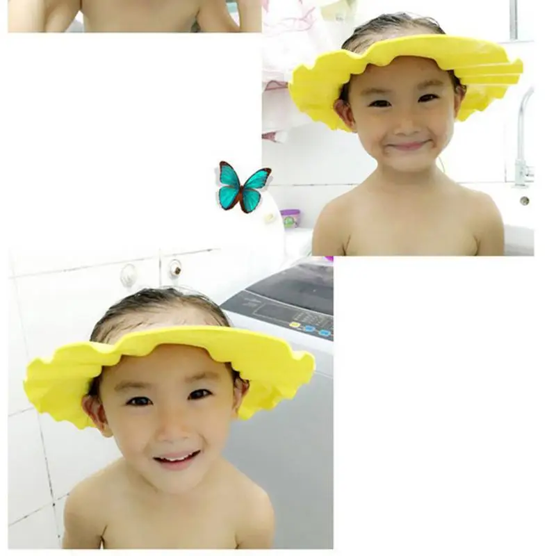 Gorro de baño para bebé, protector de ojos resistente al agua, ajustable, para ducha de bebé