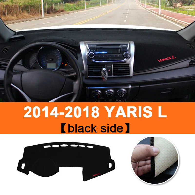 Приборная панель автомобиля Избегайте light pad Инструмент платформа стол покрытие коврики Ковры Анти-УФ LHD для Toyota YARIS L Аксессуары - Название цвета: Черный