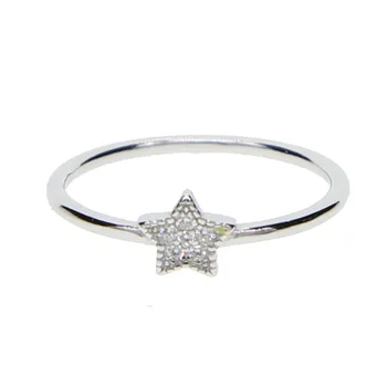 

925 Sterling silver star ring jewelry 2019 wholesale drop shipping tiny blink CZ star Christmas wedding delicate girl women ring