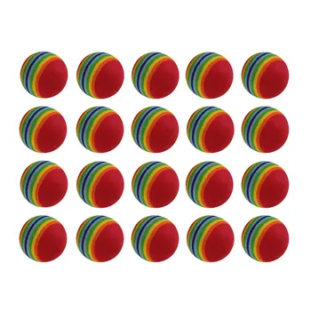 

20pcs 42mm Soft Sponge Golf Rainbow Ball Indoor Outdoor Golf Hitting Putting Practice Training Aids