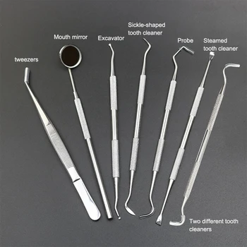 

4Pcs Dental Mirror Dental Tool Set Mouth Mirror Dental Kit Instrument