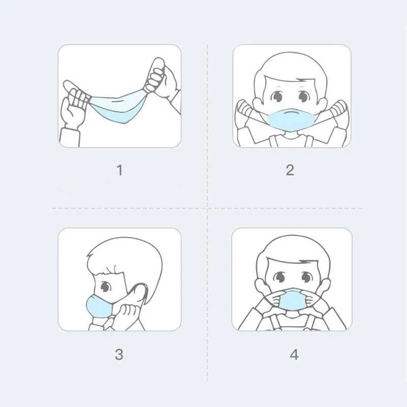 Powecom 10pcs Children Mouth Mask PM2.5 Disposable Filter mask 3 Layer Anti dust Face Mask Fits 3-15 Years Old Kids 6