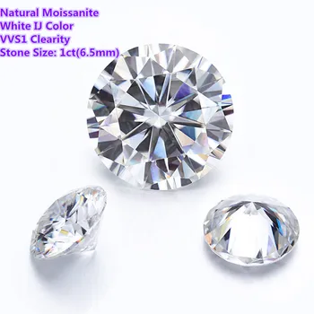 

Moissanites Loose Stone IJ Color 1ct(6.5mm) Moissanite Round Brilliant Cut Diamond DIY Ring Jewelry Pendant Earrings Material