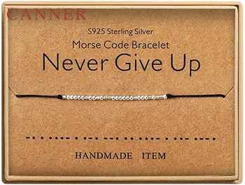 

Fashion Rope Chain Bracelets 925 Sterling Silver Morse Code Bracelet "I love you/friend/Journey/hope"Friendship Bracelets