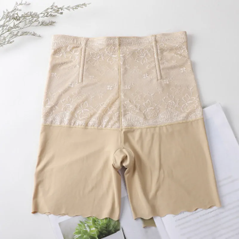 Women's High Waist Smooth Pants Thigh Slimmer Body Shaper Tummy Slimming Control Panties High-waisted Abdomen Safety Pants Thin