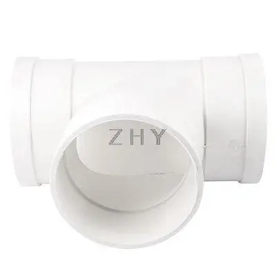 

White PVC 110mm T Type 3 Way Water Pipe Hose Joint Adapter Connector