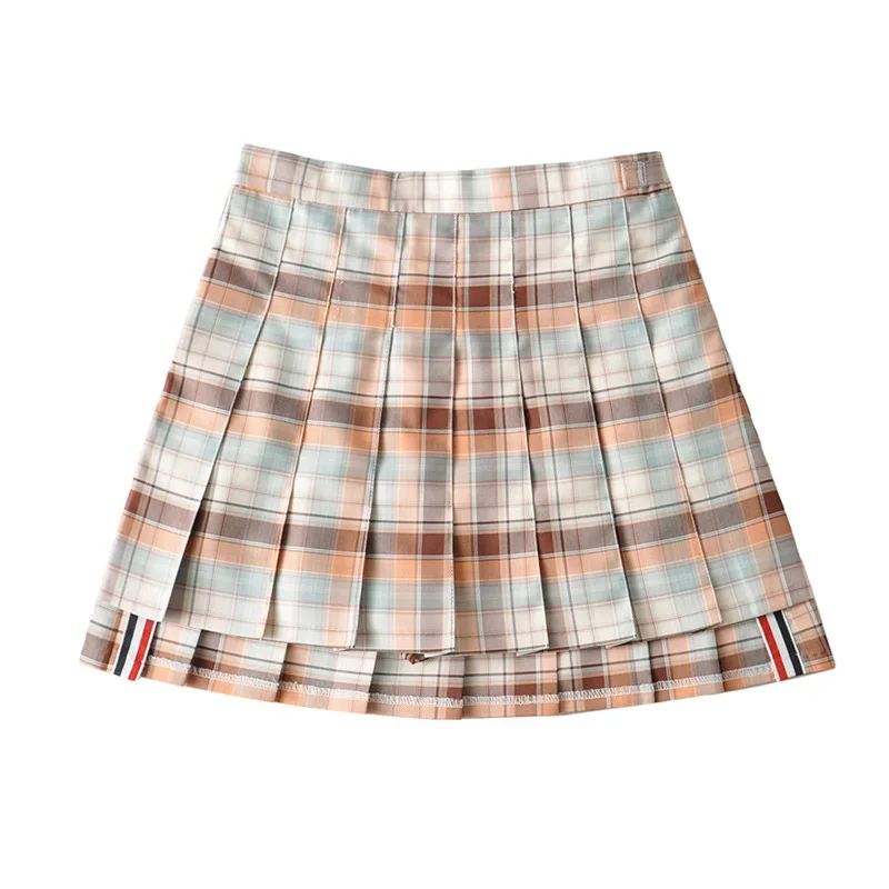 New Autumn Fashion High Street Women Skirt Y2k Irregular Plaid Tennis Skorts Femme Retro Jupe Tb Stripe Jk Pleated Faldas Mujer