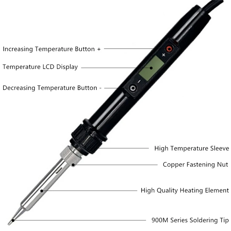 220V / 110V 80W Electric Soldering Iron LCD Digital Display Adjustable Temperature Internal Heating How Power Welding Tools best soldering iron