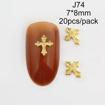 

20 Pieces of Charm Nail Decoration Classic Alloy Rhinestone Cross for Nail Charm Manicure Beauty Salon Nail Art Decoration