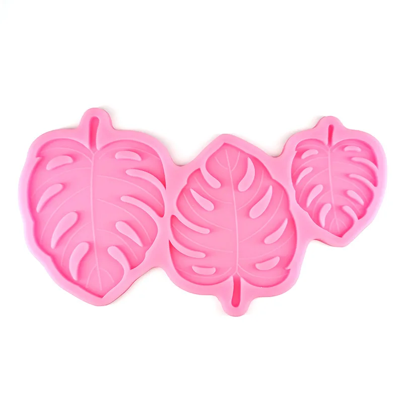 Tropical theme palm leaves banana leaf fondant tools gummy silicone molds cake decorating mould