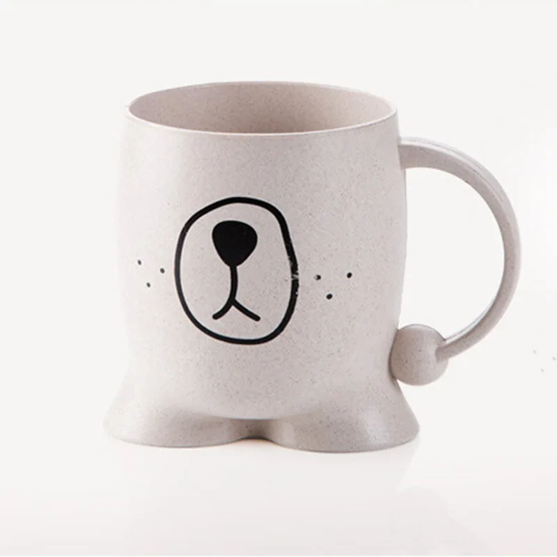 Practical- Wheat Straw Cute Tea Coffee Mug Tooth Cup Home Travel Bathroom 300ml