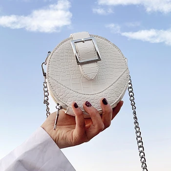 

NEW Original Design Fashion Stone Grain Diagonal Bag & Elegant Chain Round Bag Width 14cm Height 14cm Thickness 6cm