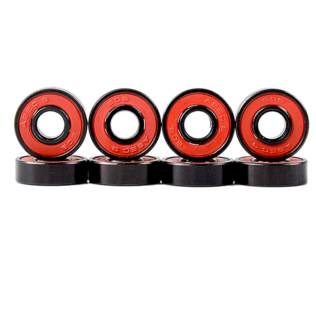 8pcs Skateboard Bearing ABEC-9 608 Skate Longboard Roller Blade Wheel Ball