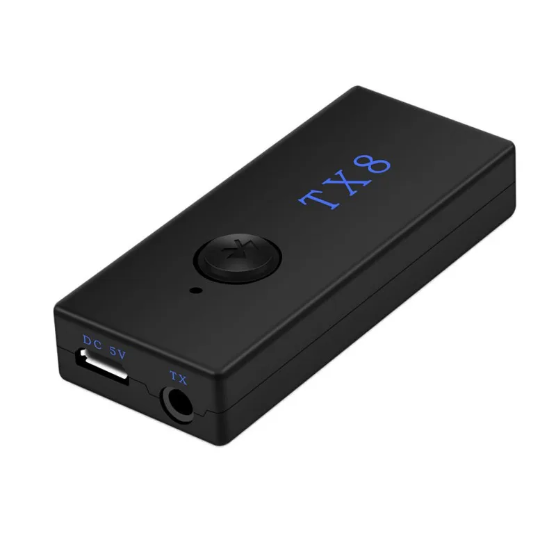 Черный Прочный Bluetooth передатчик ТВ ПК планшет беспроводной 3,5 мм адаптер со встроенным аккумулятором длительного срока службы - Цвет: Черный