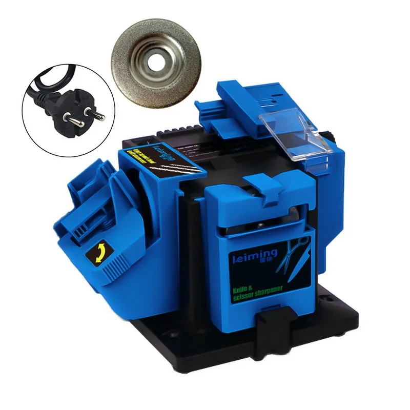 US/EU Plug Multifunction Household Grinding Tool Sharpener Electric Knife Sharpener Drill Sharpening Machine Blue
