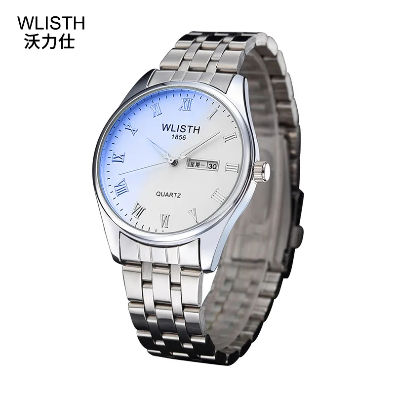 

Wo li shi COUPLE'S Watch Double Calendar Quartz Watch Fashion Blueray Watch Men's WOMEN'S Watch Hot Selling Batch