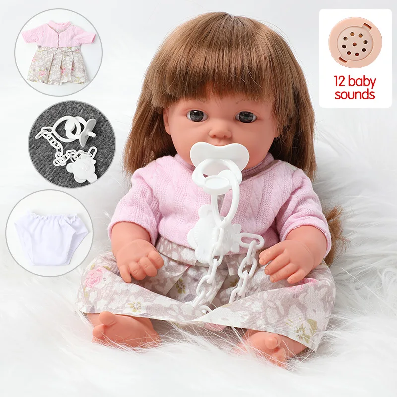 30 см Реалистичная силиконовая кукла bebe reborn длинные волосы 12 дюймов для