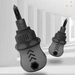 Destornillador de mango corto de doble uso 2 en 1, Mini destornillador telescópico de doble cabeza, herramientas de reparación extraíbles con ranura cruzada