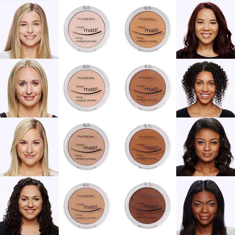 

PHOERA 8 Colors Long Lasting Face Powder Waterproof Oil Control Matte Foundation Powder Cake Contour Blush Makeup Powder TSLM1