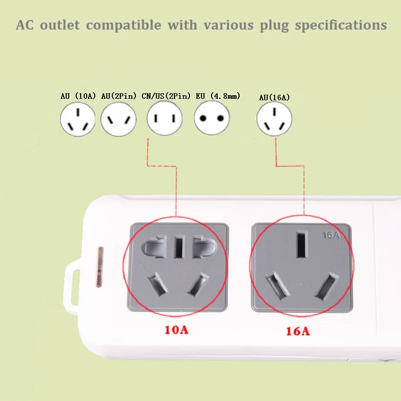 AU/CN Plug 10A/16A силовая полоса бытовая техника Высокая мощность кондиционер проводка расширения питания