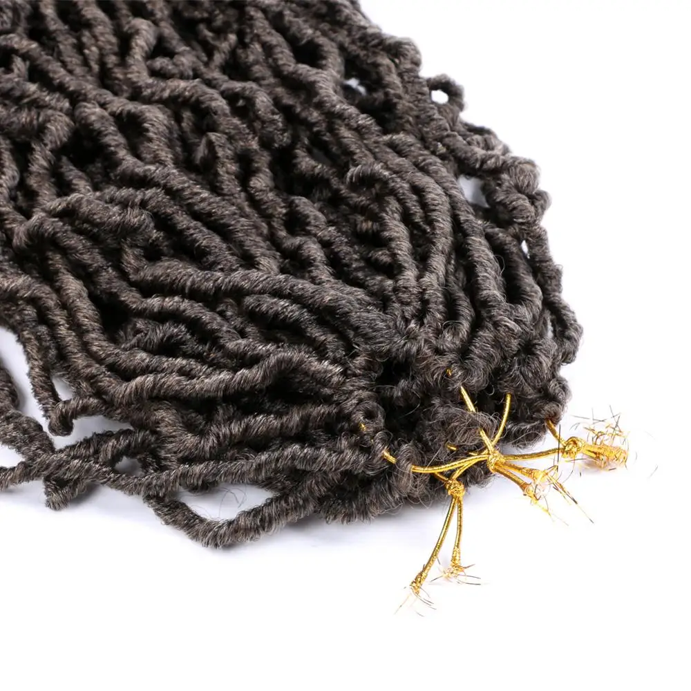 Pervado Hair 18inch Nubian Micro Locs Synthetic Braiding Hair Extension Black Brown Ombre Faux Locks Crochet Braids