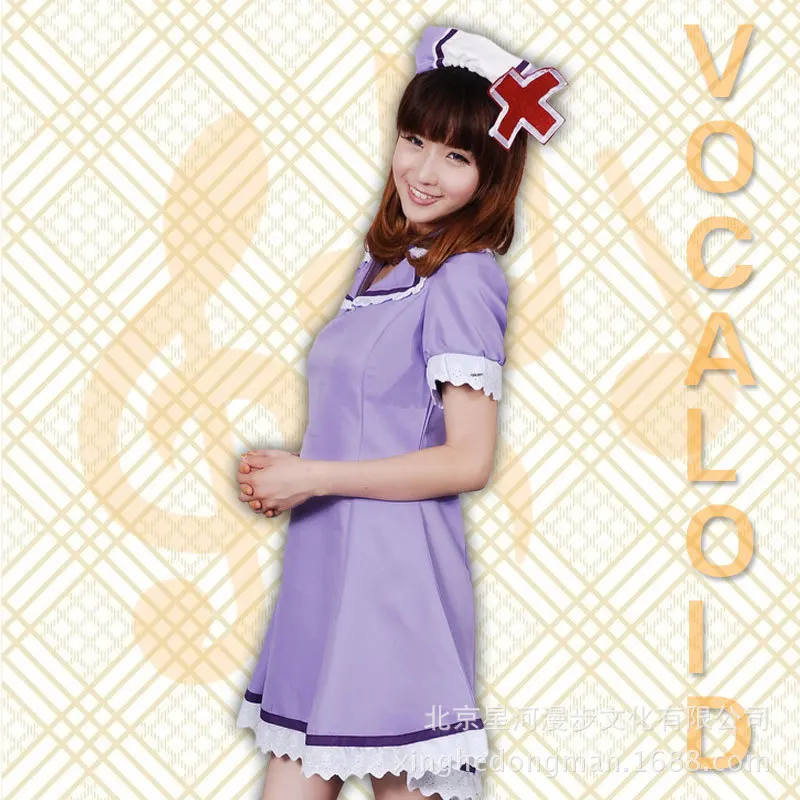 

Hatsune Miku Hatsune Vocaloid Love Color Disease Building COS Nurse Uniform Purple