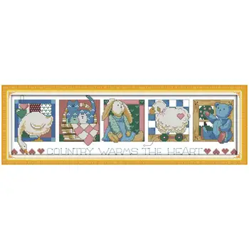 

Country warms the heart counted printed on the canvas 11CT 14CT DIY kit Cross Stitch embroidery needlework Sets home decor