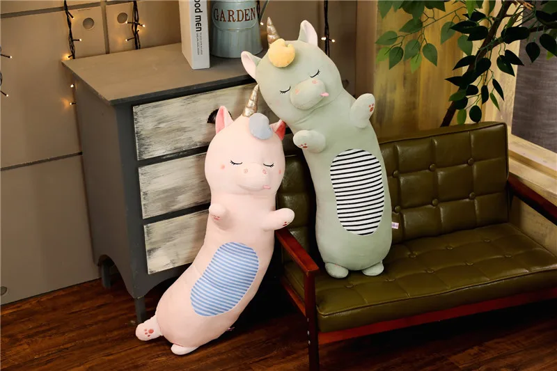 Милый рисунок единорога Кот плюшевый чучело кукла животные ребенок Sleepping игрушка подушечные куклы Подарки для девочек