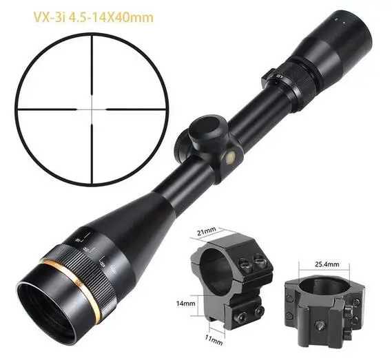 L VX-3i 4,5-14x40 AO сетка дуплекс прицелы для охоты 1 дюймов трубка Тактическая Винтовка прицел следа СОП охотничья Оптика прицел - Цвет: with dovetail ring2