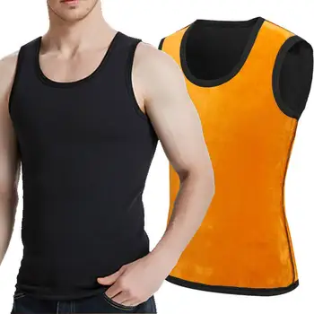 

Men shapers Thick Warm Plush vest Tops Autumn Winter Fleece Comfortable underwear male solid color slim tops