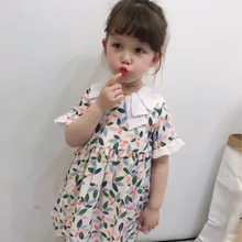 Новая летняя детская одежда,, складная кукла, воротник, платье с цветочным рисунком