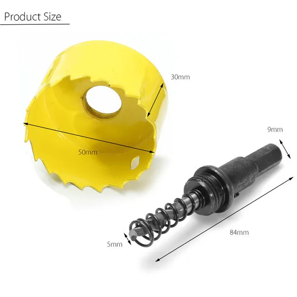 50mm HSS Hole Saw Cutter Drill Bit with Connected Rod