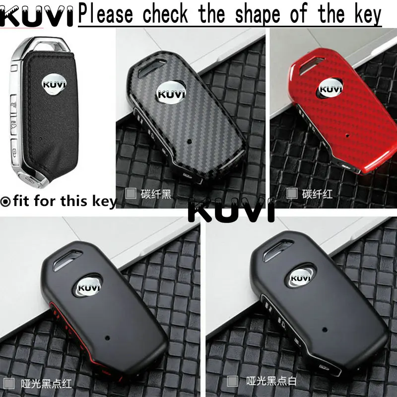 Carbon fiber Alloy+Silicone Car Key Fob Shell Cover Case For Kia Sportage Ceed Sorento Cerato Forte