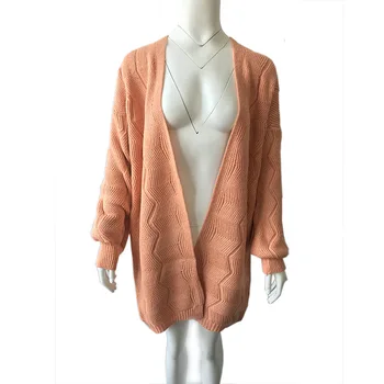 

2020 autumn and winter new Korean fashion lantern sleeve sweater loose long knitted women cardigan wholesale 11114