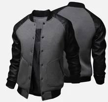 Mens Baseball Jacket Autumn Fashion Cool Outwear Jacket Patchwork Stand Collar Casual Slim Fit Jackets And Coats For Men