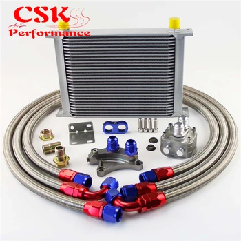 

28 Row 248mm AN10 Oil Cooler Kit Fits For Nissan Silvia S13 S14 S15 180SX 200SX 240SX SR20DET Black