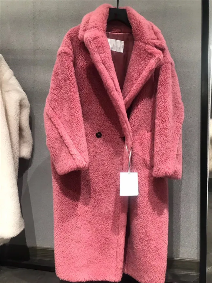 Пальто из натурального меха альпаки для женщин зимний костюм воротник длинный натуральный мех плюшевый мишка пальто женский натуральный жакет из меха