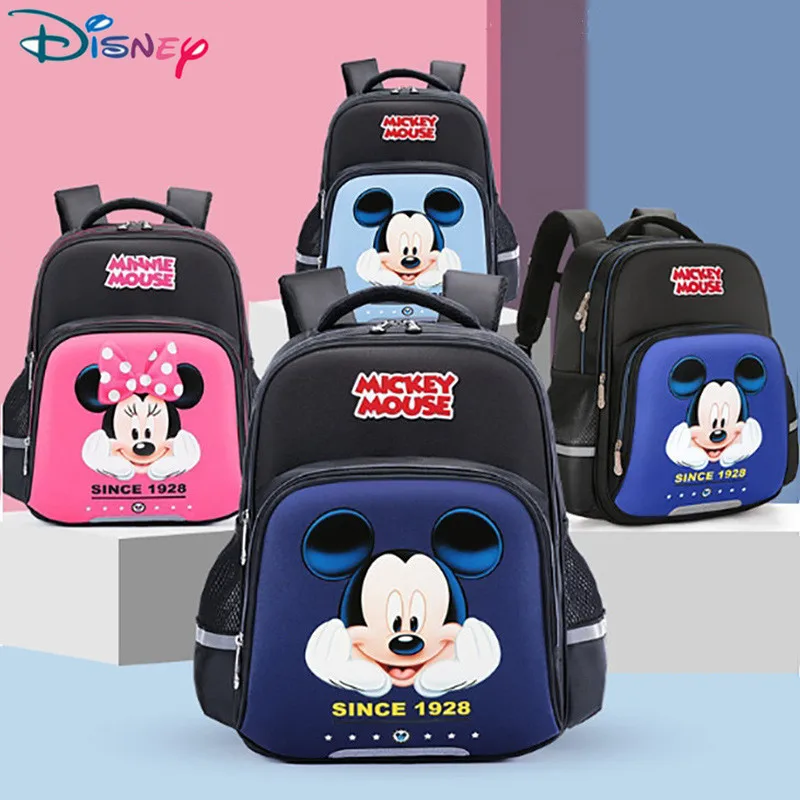

Disney Children Schoolbag Original Mickey Cartoon Backpack High Capacity Waterproof Lightweight Safety Student Schoolbag