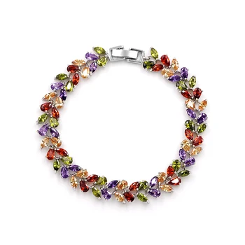 

WEIMANJINGDIAN Assorted Colors Cubic Zirconia CZ Zircon Crystal Tennis Bracelets for Lady